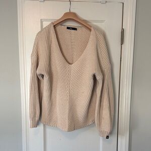 Obey Beige V-Neck Sweater